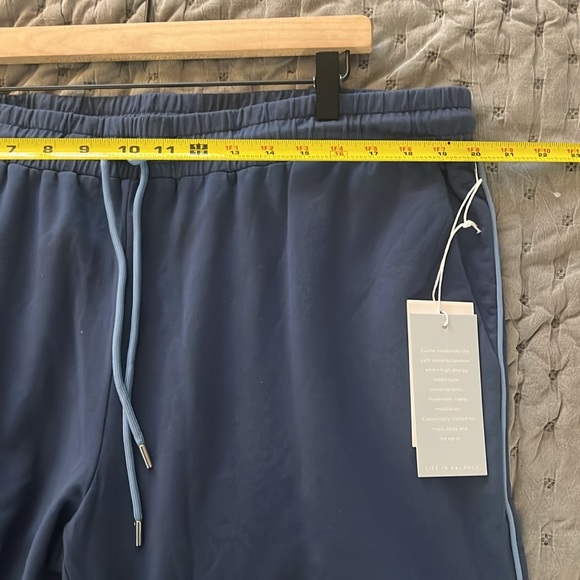 NWT $138 Calme by Johnny Was Elements Track Pants Blue with Drawstring Sz XXL - Picture 5 of 9